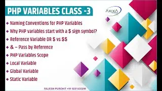 PHP variable Web Development Class -3 (Naming Conventions, $$ Reference, & Pass by Reference, Scope)