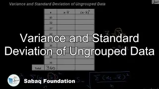 Variance and Standard Deviation of Ungrouped Data, Statistics Lecture | Sabaq.pk