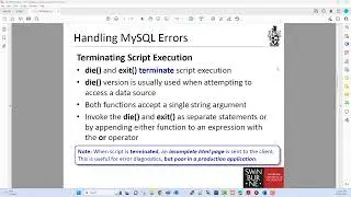 PHP and MySQL 3 – Error Handling mysqli error