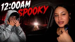 DRIVING ON A HAUNTED ROAD AT 12:00AM.... (Watch Until The End)