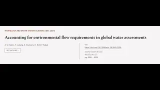 Accounting for environmental flow requirements in global water assessments | RTCL.TV