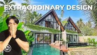 Uniquely Designed Tropical House with Infinity-Edge Pool Overlooking Ricefields