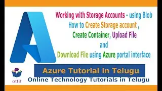 Azure Tutorial in Telugu | How to create Azure Blob storage account | Create Azure Storage Account