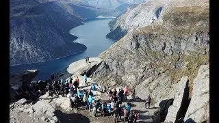 Trolltunga, Norway - Bird's-eye View from a drone