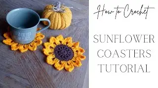 How to crochet sunflower coasters | coaster crochet tutorial