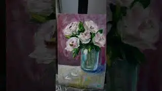 Букет роз маслом