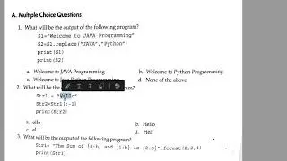 C11 mcq on string