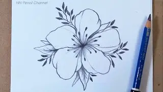 How to draw simple flower tattoo designs step by step | Hihi Pencil