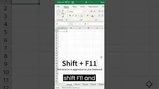 How to Insert a worksheet in a second in 