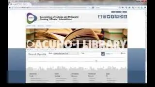 How to Browse the ACUHO-I Library