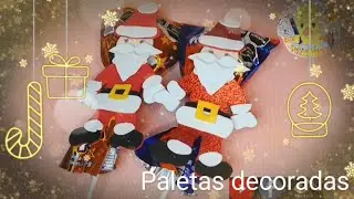 Paletas decoradas con un Santa Claus