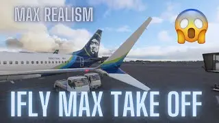 *MAX SETTINGS* ALASKA IFLY 737 MAX Take off KSEA