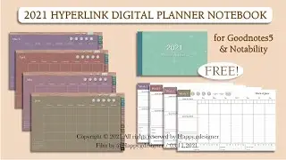 2021 Hyperlink Digital Planner (Use for Goodnotes5) 👉 Free Download!