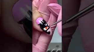 Как нарисовать кошку Сейлор Мун на ногтях?