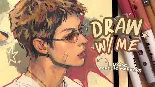 draw with me ★₊ using acrylic markers & journal pens