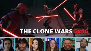 Reactors Reaction to DARTH SIDIOUS Fighting MAUL and SAVAGE | The Clone Wars 5x16 