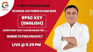RPSC SCHOOL LECTURER EXAM- 2022ANSWER KEYOBJECTIONS AND PROOFS