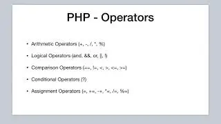 PHP Types of Operators [part 8]