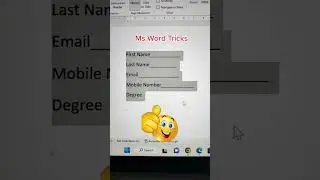 How to add Fillable Lines with MS word Document /Add Fillable Lines to  Documents in Seconds #shorts