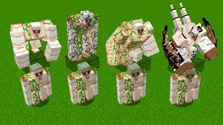 Minecraft Iron Golem VS All Mutant Iron Golem