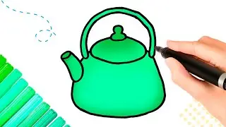 How to draw a teapot? كيفية رسم إبريق الشاي؟ Cómo dibujar una tetera?