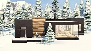 MODERN HOUSE IN THE SNOW | Sims 4 Speed Build (Stop Motion)
