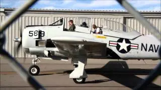North American T-28 Trojan airplane starting engine