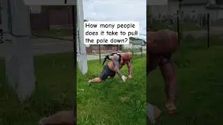 How many people does it take to pull the pole down?