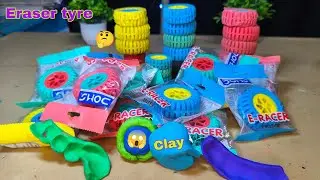 Making eraser tyre clay | घर पर रबड़ clay कैसे बनाएं 🤔 eraser clay ✅