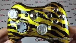 Candy Gold Tiger | XBOX360 Modded Controller | HG Arts Modz