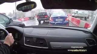 Вождение Урок №5 Audi Q3 проезд неровностей, движение по трамвайным путям.