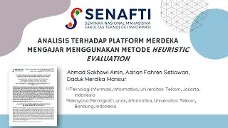 ANALISIS TERHADAP PLATFORM MERDEKA MENGAJAR MENGGUNAKAN METODE HEURISTIC EVALUATION