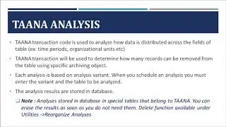 SAP DATA ARCHIVING  - PART 6 - DATABASE AND TABLE ANALYSIS - DB02, DB15, TAANA T-CODES