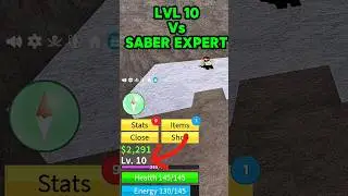 Lvl 10 Noob fighting Saber Expert in Blox fruits 