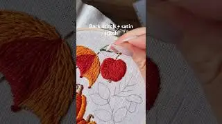 Yummy apple embroidery #embroidery #handembroidery #handmade #stitch #art #craft #fall #needle