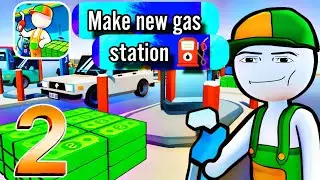 Gas station idle car tycoon gameplay walkthrough part 2 (iOS, Android)