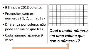 Problema de Raciocínio Lógico e Interpretação - Obmep 2018 - Nível 3 - Questão 6 - Segunda Fase
