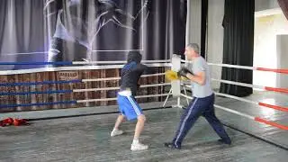 Тренировка на лапах Эрнест Саргсян и тренер Геворг Саргсян