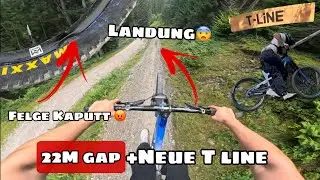Bikepark Leogang completely escalates 😨| 22 meter gap, broken rim, and new T line || wolfmax