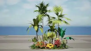 Tropical Island Plant Collection 3D animation with unreal engine