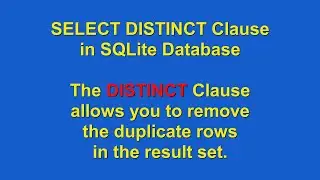 How to use DISTINCT using SQLite