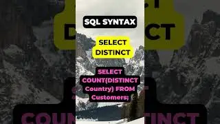 SQL Select Distinct Syntax 