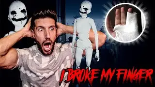 Grown dad SO SCARED he breaks finger! GAME IS TERRIFYING! House on the Hill Part 2