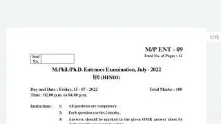 Hindi PhD solved Paper/ Research methodology in Hindi