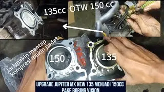 cara pasang boring vixion 150 di jupiter mx new 135 upgrade