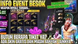 FREE FIRE! BOCORAN EVENT GRATIS,WEAPON ROYALE TERBARU BESOK,INFO BUNDLE BARU,EVENT SKIN MASKER, DLL