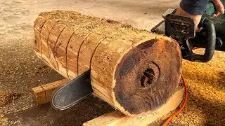 A 70 Year Old Craftsman's Masterpiece // Amazing Wooden Table Crafted from a Tree Trunk - DIY