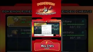 Pokemon FireRed Extended | Max Stats Cheat #shorts #gba #gaming #pokemon #romhack