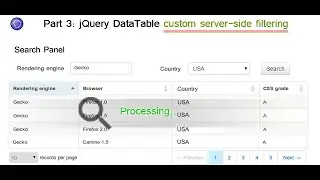 Part 3:  implement custom multicolumn server-side filtering in jQuery dataTables
