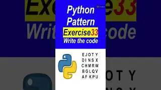 Python Pattern Exercise 33 with solution #shorts #python #pattern#coding  #exercise #exercisepattern